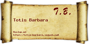 Totis Barbara névjegykártya